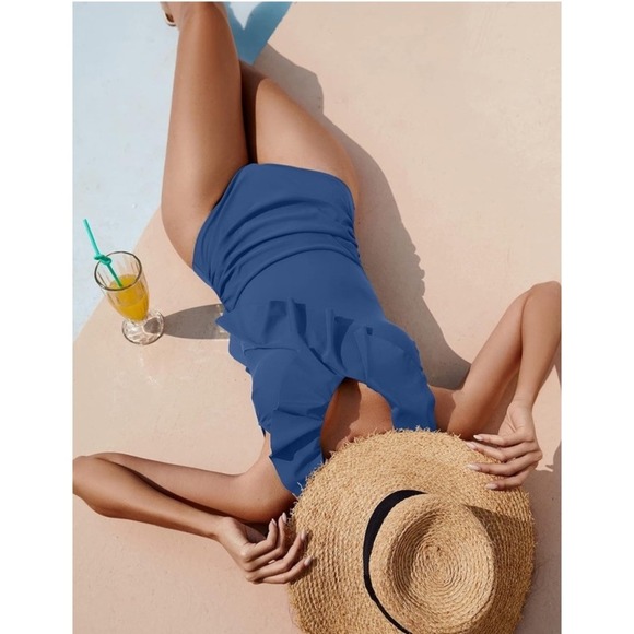 Blooming Jelly Womens One Piece Bathing Suit Tummy Control Swimwear Ruffled, XXL - Picture 9 of 9